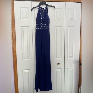 Morgan & Co. Navy Blue Embellished Gown